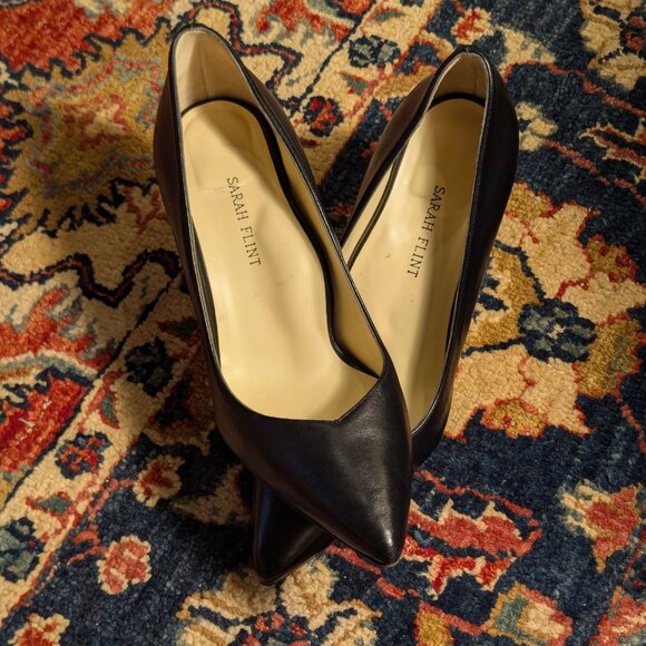 Sarah Flint Black Leather Perfect Pump 85, sz 39.5 EU / 8.5-9 US - Picture 2 of 8